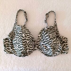 Lascana Animal Print Underwire Bikini Top, Size 40DD